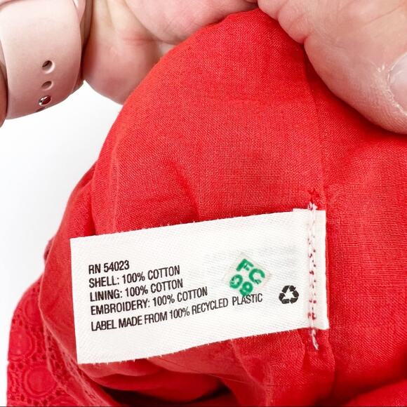 Gap Red Orange Eyelet Back Zip Mini Skirt Women’s Size 6 - Picture 7 of 9